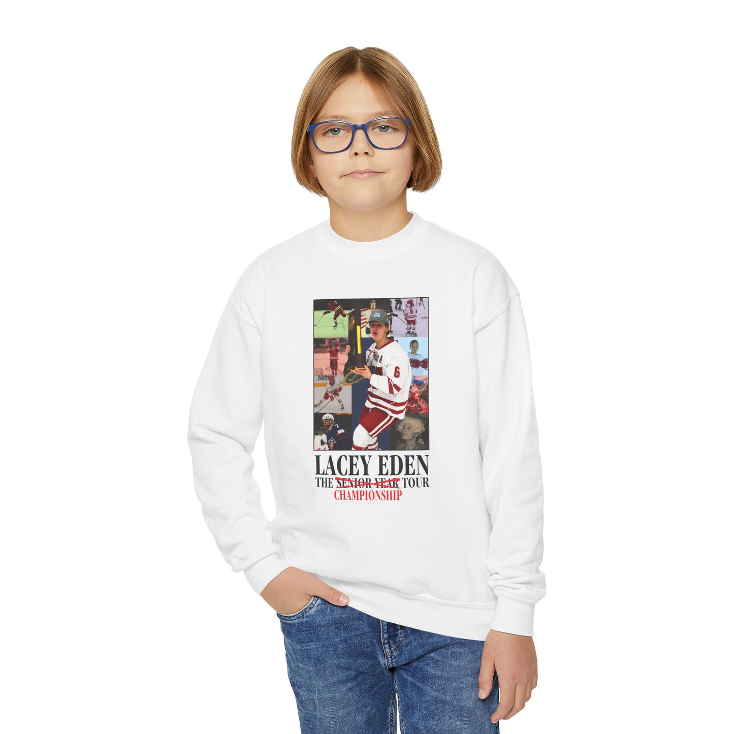 Lacey Eden - Championship Tour - Color Name/Number Back - Youth Crewneck Sweatshirt