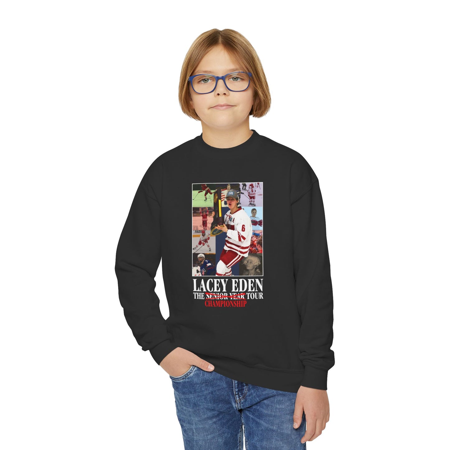 Lacey Eden - Championship Tour - Color Name/Number Back - Youth Crewneck Sweatshirt