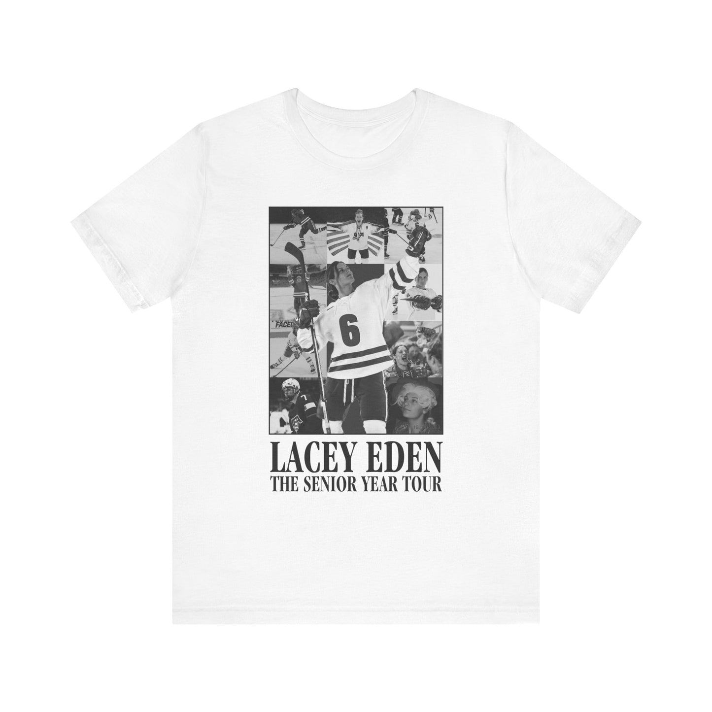 Lacey Eden - Senior Year Tour - B&W Name/Number Back - Unisex Jersey Short Sleeve Tee