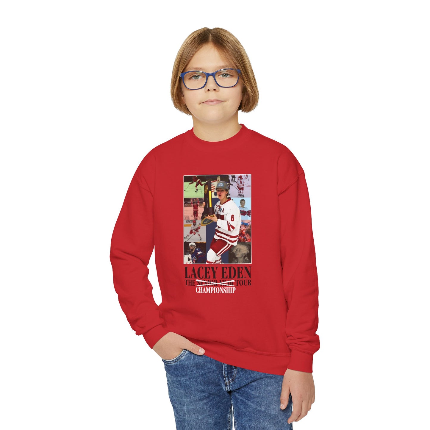 Lacey Eden - Championship Tour - Color Name/Number Back - Youth Crewneck Sweatshirt
